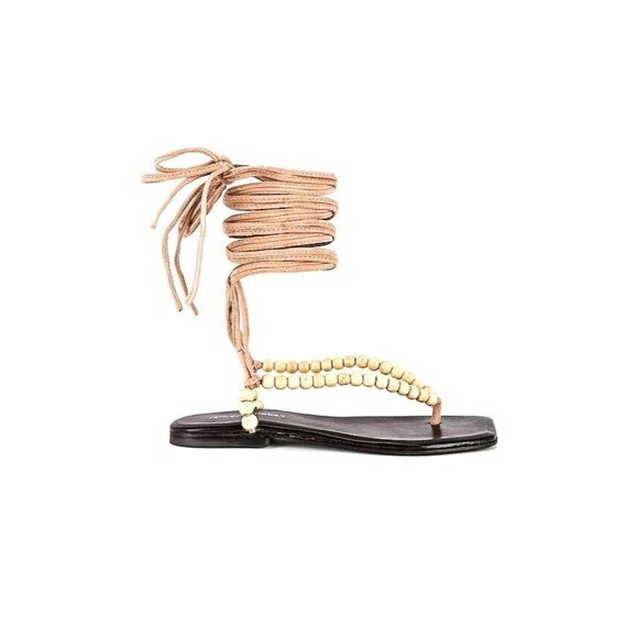 Jeffrey Campbell Xeniah Sandals Natural Ankle Wrap - Picture 2 of 5